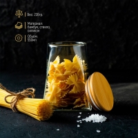 Банка стеклянная для сыпучих продуктов с бамбуковой крышкой Magistro «Эко. Трапеция», 550 мл, 8,5×12,5 см