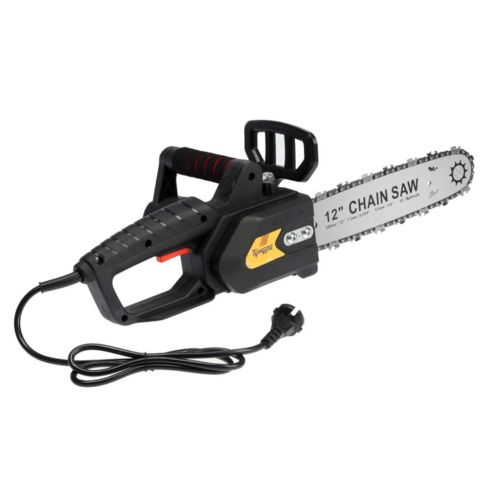 Пила цепная электрическая ТУНДРА, 2000 Вт, 12 Пила цепная электрическая ТУНДРА, 2000 Вт, 12", шаг 3/8", паз 1.3 мм, 45 звеньев