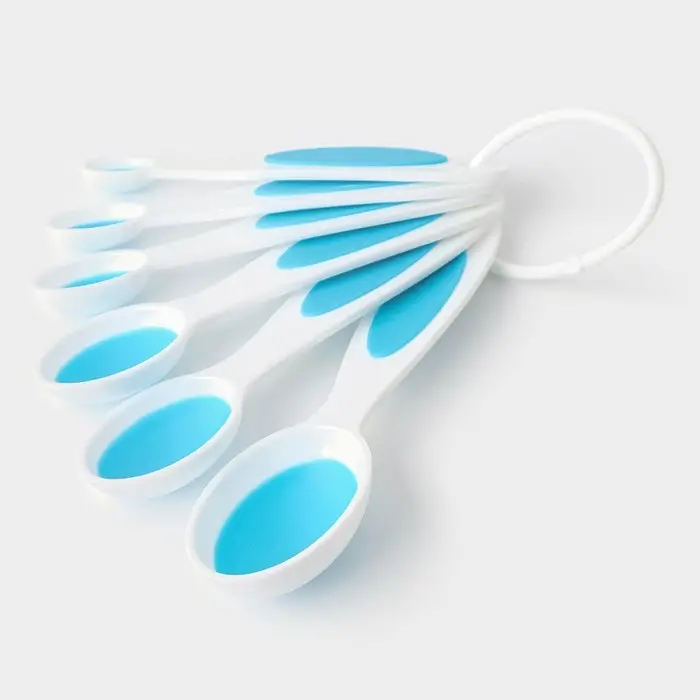 Набор мерных ложек Доляна &laquo;Тепло&raquo;, 6 шт.: 0.62/1.25/2.5/5/7.4/15 мл, красный, белый