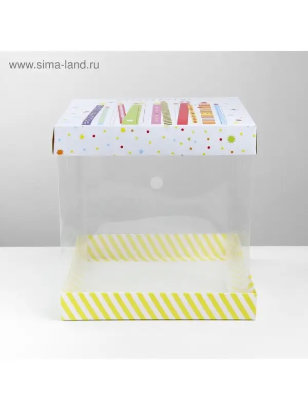 Коробка для торта, кондитерская упаковка, &laquo;Поздравляю!&raquo;, 30&times;30 см