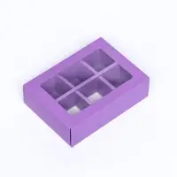 Коробка для 6 конфет, сиреневый, 13.7×9.85×3.86 см