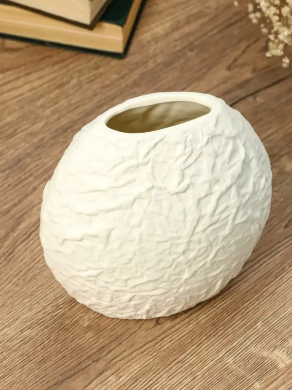 Ваза керамика настольная "Блейз" луна, 18х16х4 см, белый