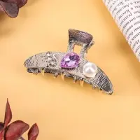 Крабик для волос &laquo;Либерти галант&raquo;, дуга, 6 см, серебристый
