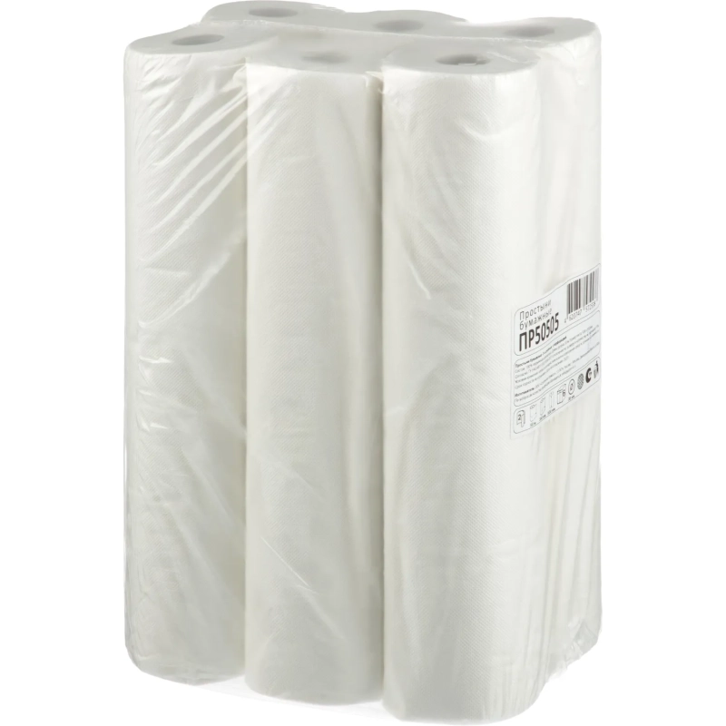 Простыни бумажные Jasmin 2х сл. 50 м. белые, 6 рул/уп