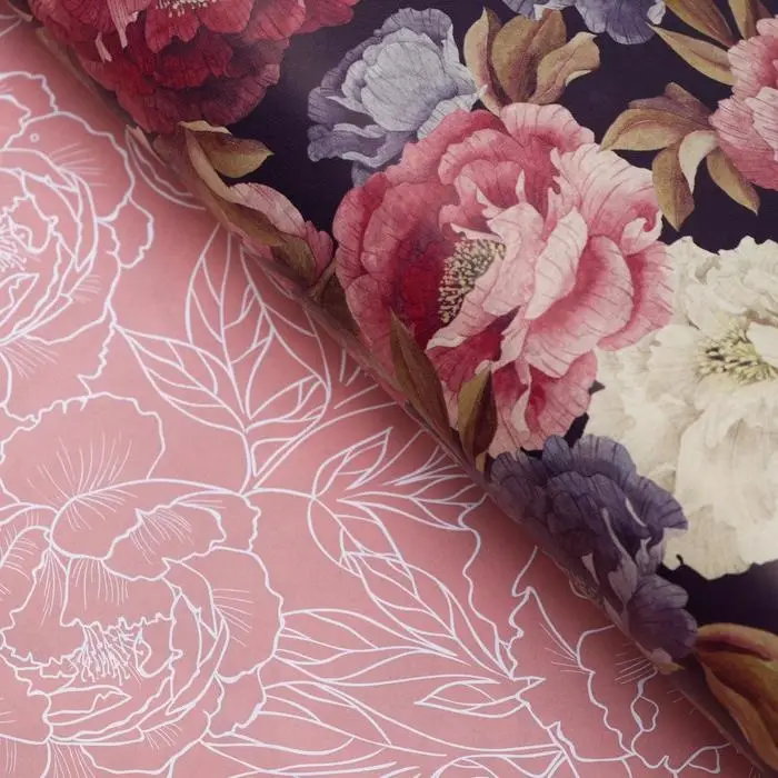 Бумага глянцевая двусторонняя "Цветы", 0,5 х 0,7 м