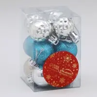 Ёлочные игрушки &laquo;Альянс&raquo;, шары новогодние, d=2.5 см, набор 12 шт., серебристый/синий