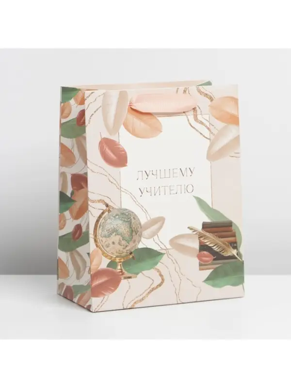 Пакет подарочный ламинированный, упаковка, «Лучшему учителю», MS 18 х 23 х 10 см