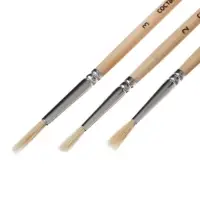 Набор кистей для рисования, коза, 3 штуки: № 1, 2, 3, круглые, деревянная ручка, международный размер