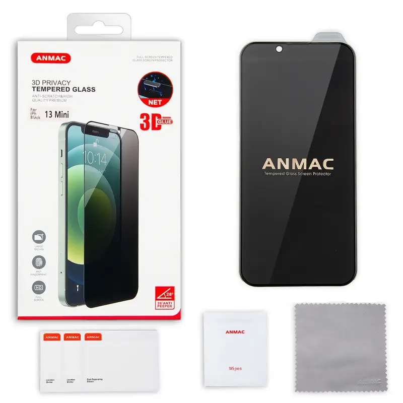 Защитное стекло iPh 13 Mini ANMAC 3D Privacy Арт. 1137128 Защитное стекло iPh 13 Mini ANMAC 3D Privacy Арт. 1137128