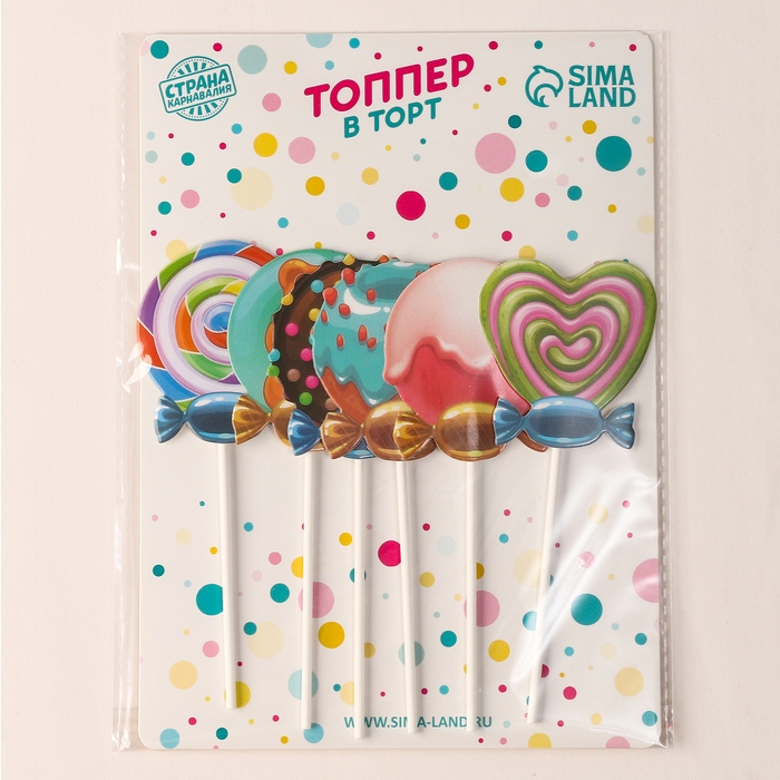 Набор топперов «Сладости», набор 6 шт. Набор топперов «Сладости», набор 6 шт.