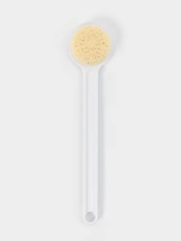 Щетка банная на ручке, массажер 35х7 см, цвет белый