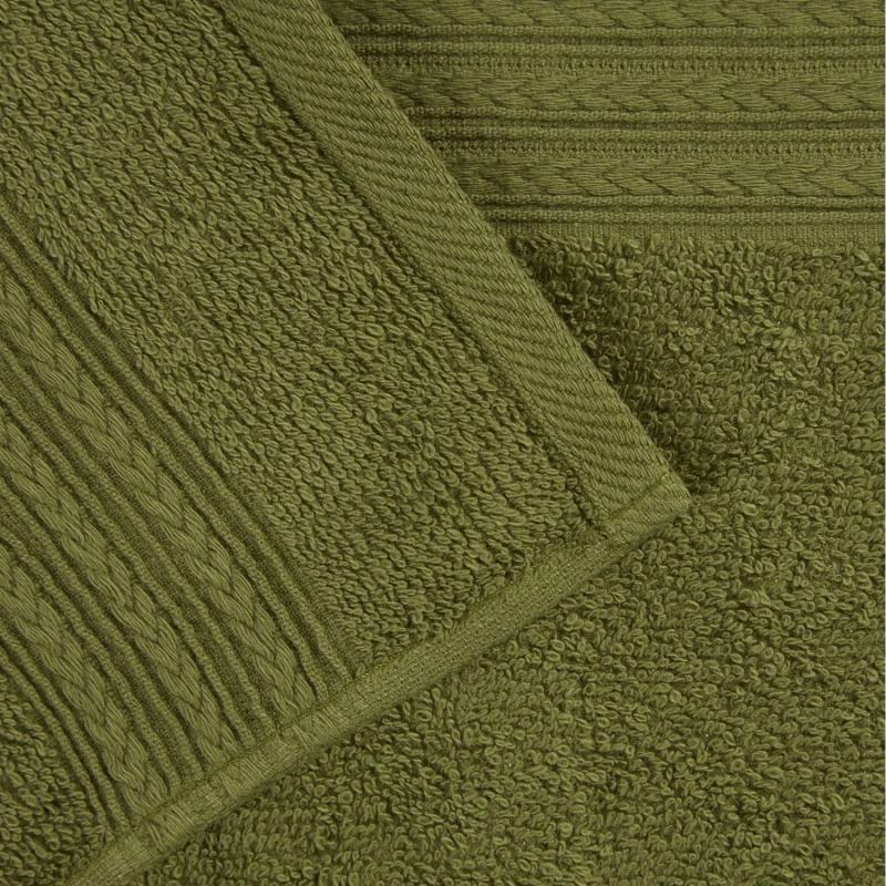 Набор полотенец махровых Luscan/бордюр 400г/м2, 50х90 оливков, 10шт/уп