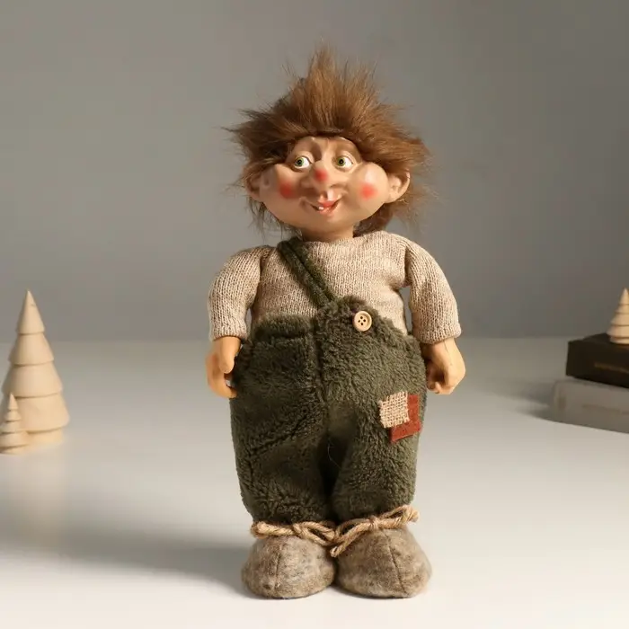 Кукла интерьерная Кукла интерьерная "Домовёнок в комбинезоне с заплаткой" 30 см