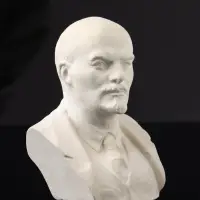 Бюст В.И. Ленин, 11х9х8 см, натуральный, гипс