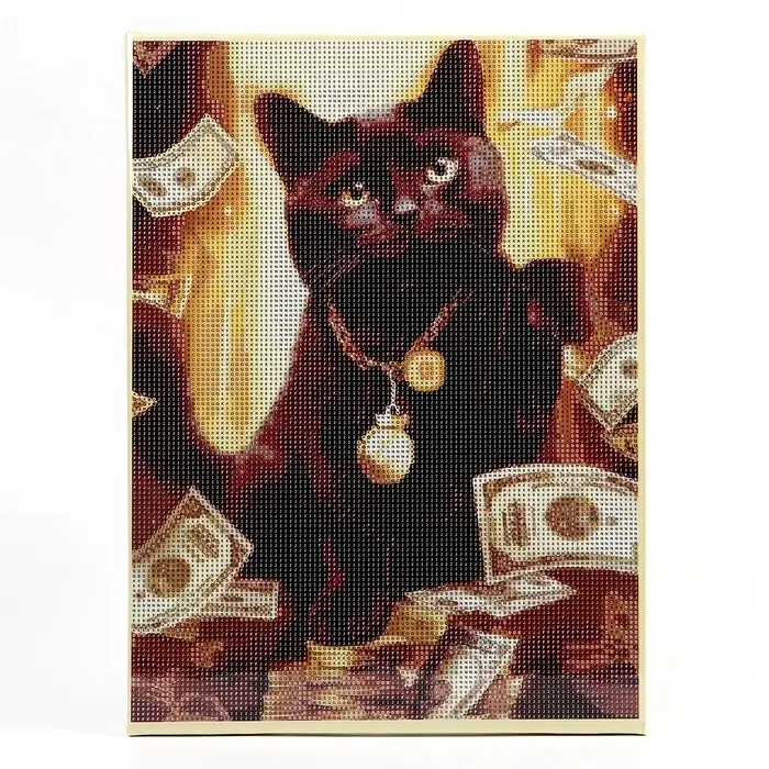 Алмазная вышивка полное заполнение &laquo;Кот на удачу&raquo;, на раме 30&times;40 см