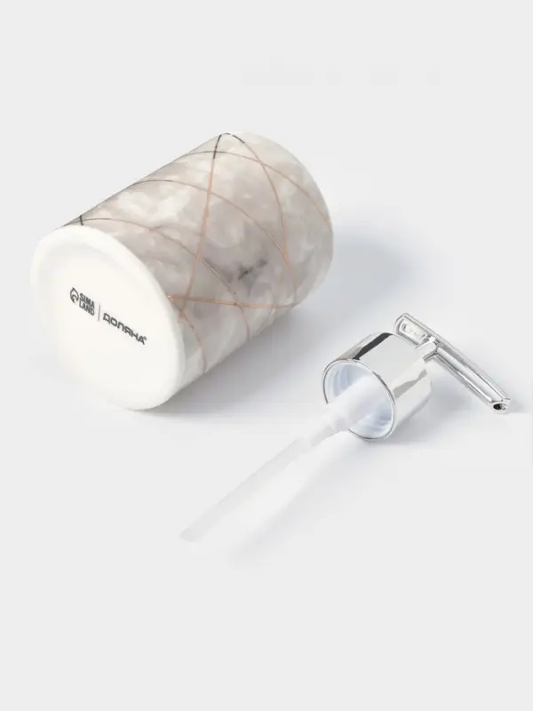 Набор аксессуаров для ванной комнаты Доляна &laquo;Розовое золото&raquo;, 3 предмета, мыльница, дозатор для мыла 350 мл, стакан 300 мл