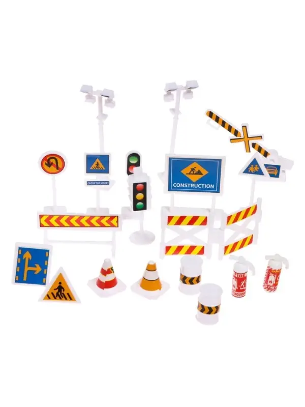 Набор игровой &laquo;Строительная техника&raquo;, машинки 12 шт., с дорожными знаками и игровым полем
