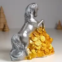 Копилка "Конь на деньгах" 20х20х13 см, серый Копилка "Конь на деньгах" 20х20х13 см, серый