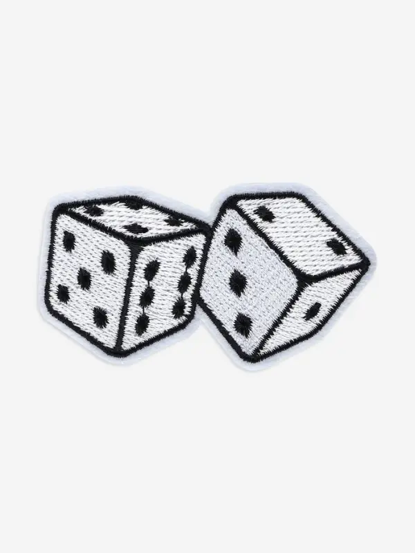 Термоаппликация «Игральные кости», 7×4 см, чёрно-белая Термоаппликация «Игральные кости», 7×4 см, чёрно-белая