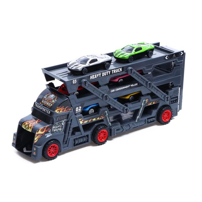 Грузовик &laquo;Пламя&raquo;, с 6 металлическими машинами и запуском, МИКС