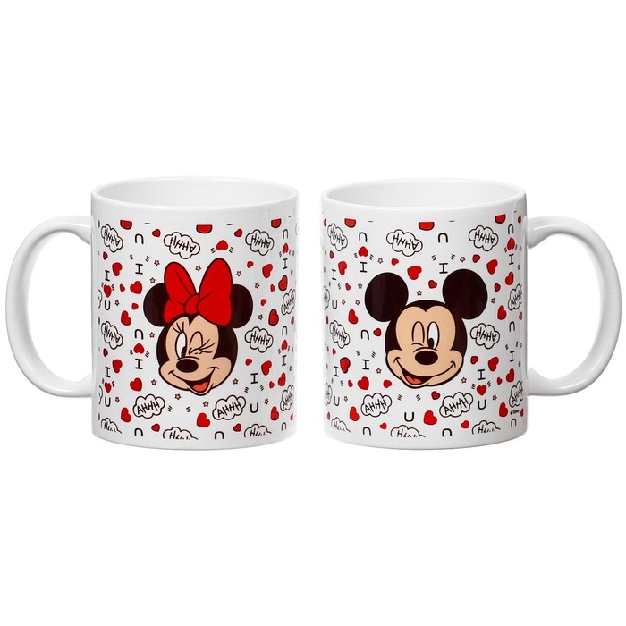 Набор парных кружек, 320 мл Набор парных кружек, 320 мл "Сердечки", Микки и друзья