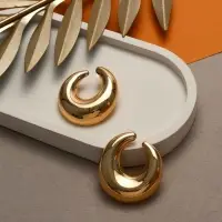 Серьги металл &laquo;Кольца&raquo;, полумесяц, цвет золото