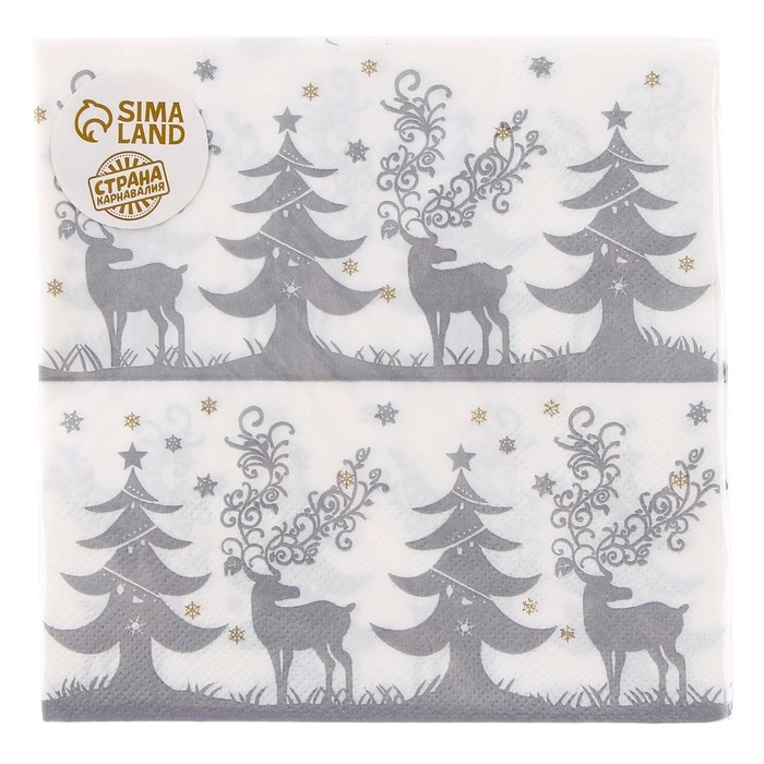 Салфетки бумажные «Зимний лес», 33х33 см, набор 20 шт.