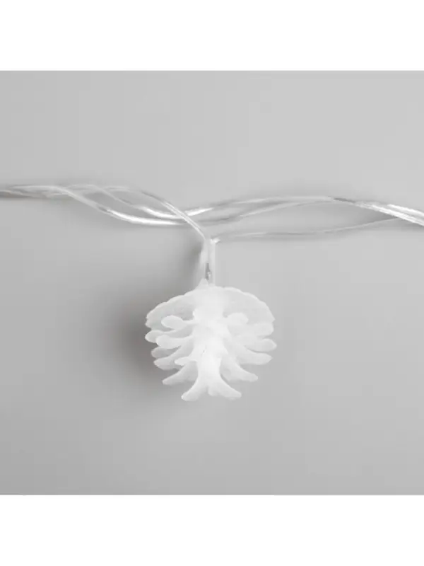 Гирлянда &laquo;Нить&raquo; 5 м с насадками &laquo;Шишки сосновые&raquo;, IP20, прозрачная нить, 20 LED, свечение мульти (RG/RB), мигание, 220 В