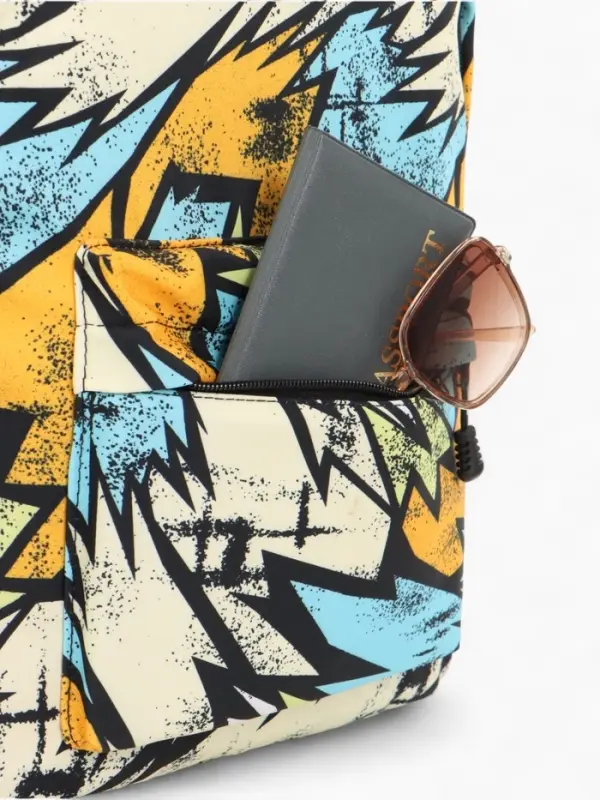 Рюкзак школьный, на молнии, три наружных кармана, 30&times;13&times;42 см, разноцветный