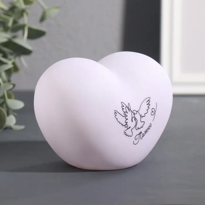 Фигурка световая RISALUX &laquo;Сердце. Голуби&raquo;, LED-ночник, 3хLR44, 8&times;11&times;7 см