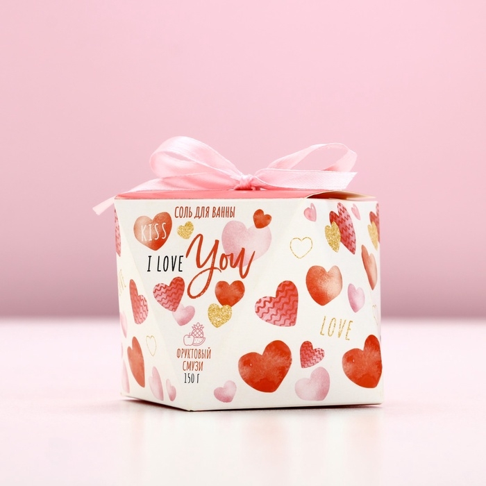 Соль для ванны ЧИСТОЕ СЧАСТЬЕ I love you, 150 г, аромат фруктового смузи Соль для ванны ЧИСТОЕ СЧАСТЬЕ I love you, 150 г, аромат фруктового смузи
