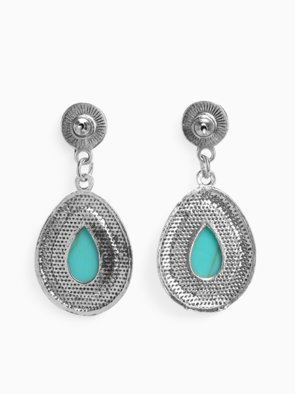 Серьги «Бирюзовый мир» капля, голубые в чернённом серебре Серьги «Бирюзовый мир» капля, голубые в чернённом серебре