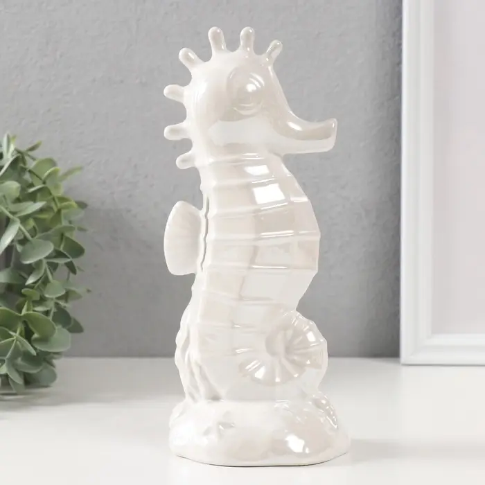 Копилка для денег &laquo;Морской конёк&raquo;, керамика, перламутр, 9.5&times;8.2&times;21 см