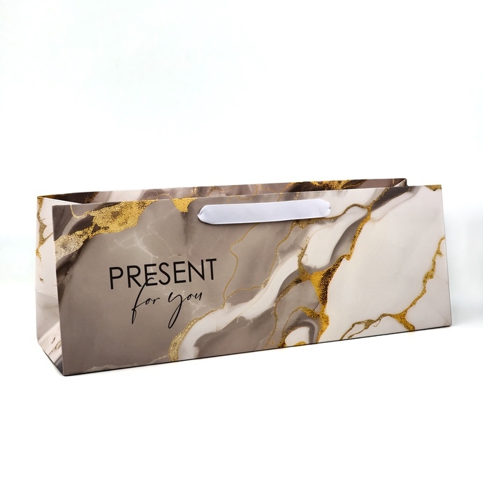 Пакет под бутылку горизонтальный «Мрамор», 36 × 10 × 13 см Пакет под бутылку горизонтальный «Мрамор», 36 × 10 × 13 см