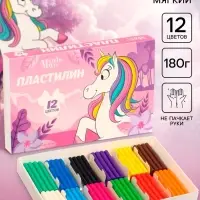 Пластилин 12 цветов, 180 г, Минни и Единорог