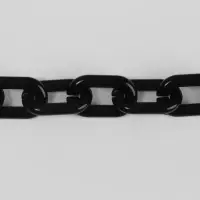 Цепочка для сумки, пластиковая, 31&times;19 мм, 120 см, цвет чёрный