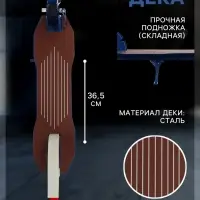 Самокат городской GRAFFITI Cruiser 230, складной, колёса PU 230/200 мм, ABEC 9 Carbon, синий