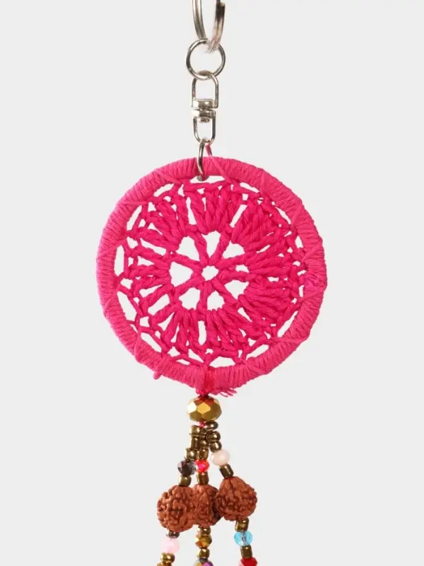 Брелок Брелок "Ловец снов" 19 см, цв. ярко-розовый