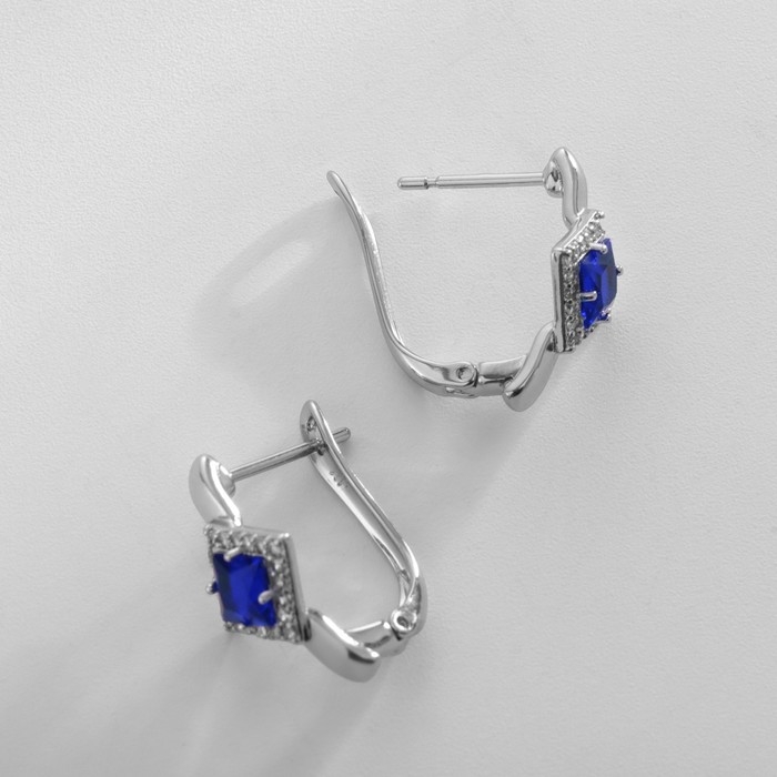 Серьги со стразами XUPING рай, цвет синий в серебре Серьги со стразами XUPING рай, цвет синий в серебре