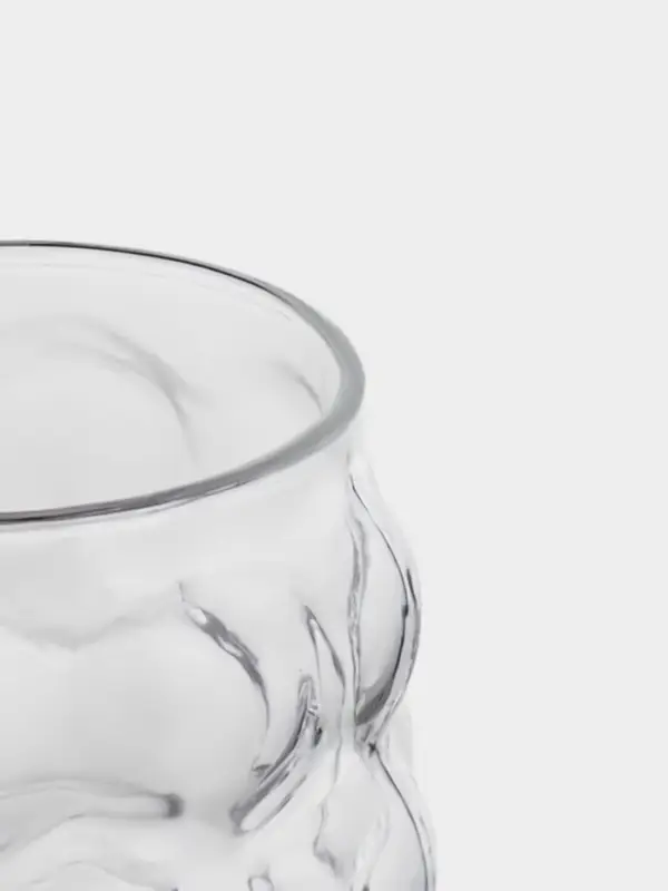 Графин &laquo;Рельеф&raquo;, 1 л, 13&times;24 см, со стаканом 350 мл, с бамбуковой крышкой, стекло, прозрачный