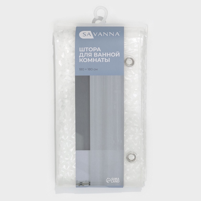 Штора для ванной Штора для ванной "Хлопушка", 180х180 см, PEVA