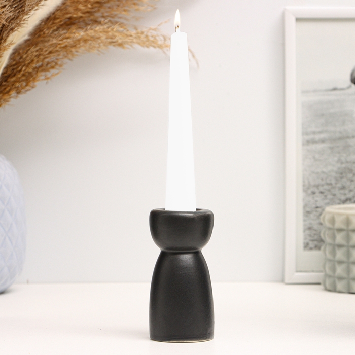 Подсвечник Подсвечник "Лунд" черный глянец, 4х4х8см
