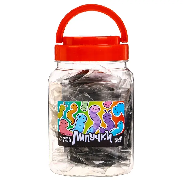 Липучка «Червячки», МИКС, в банке Липучка «Червячки», МИКС, в банке