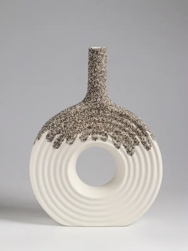 Ваза настольная керамика Ваза настольная керамика "Паскуаль" 26,5х20 см, бело-серый