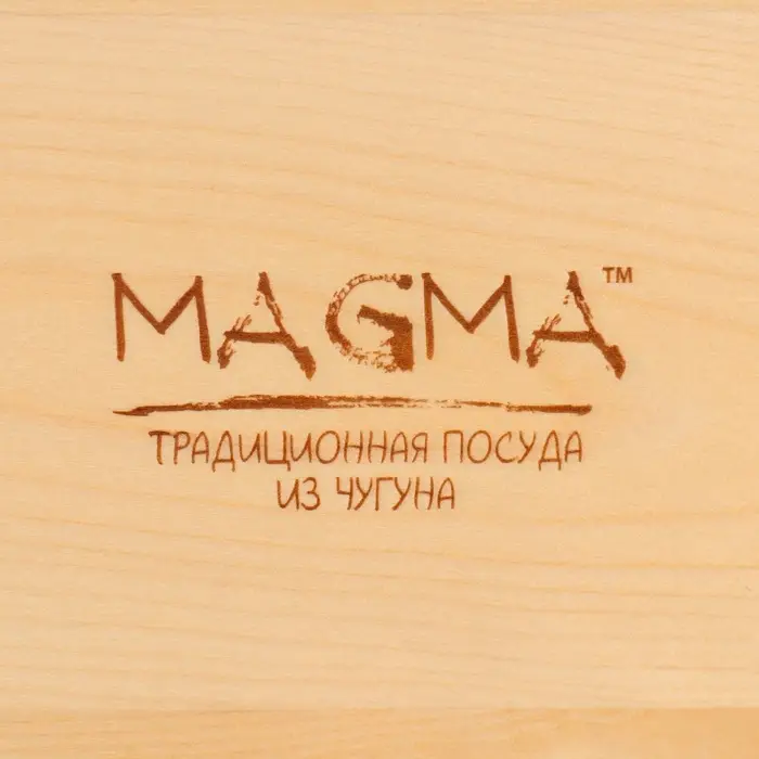 Сковорода Magma &laquo;Далат&raquo;, d=17.2 см, h=7 см, на деревянной подставке, индукция, чугун, чёрная