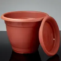 Горшок для цветов с поддоном &laquo;Борнео&raquo;, 25.8 л, пластиковый, цвет терракотовый