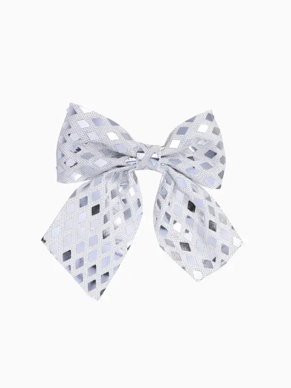 Ёлочные игрушки 2 шт. &laquo;Зимнее волшебство. Бант люкс&raquo; пластик, 12&times;11 см, серебро