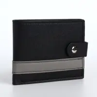 Портмоне мужское &laquo;Кхата&raquo;, на кнопке, отдел для карт, монет, чёрное