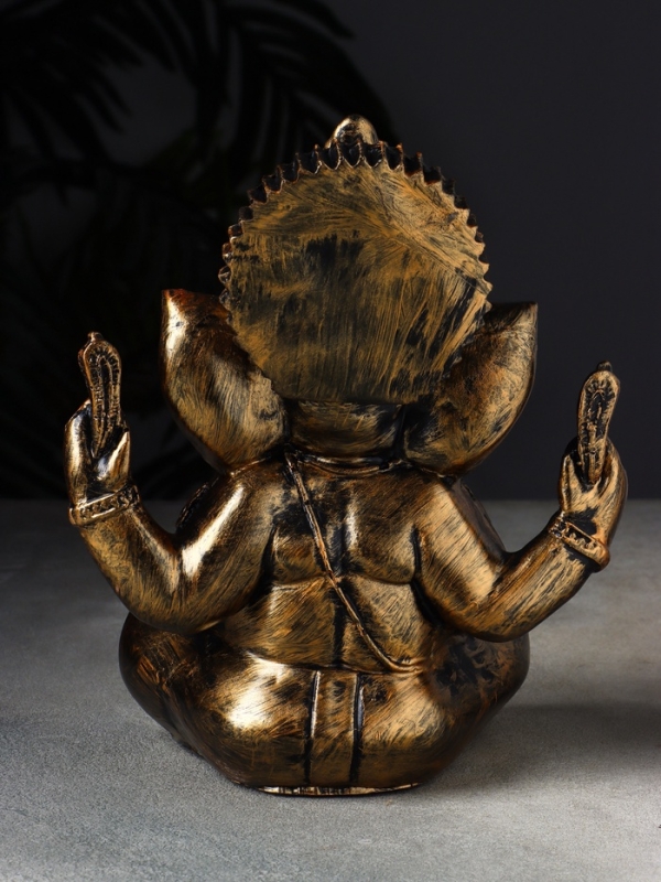 Фигура Фигура "Слон Ганеша" 22х20х12 см, тёмное золото