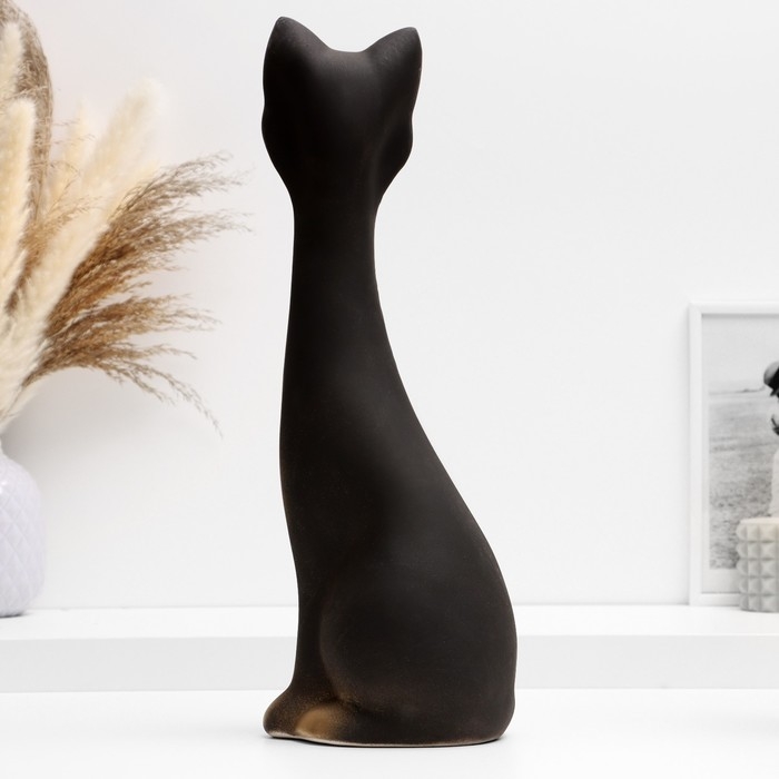 Фигура  Фигура "Кот" черная в золоте, 14х40х15см